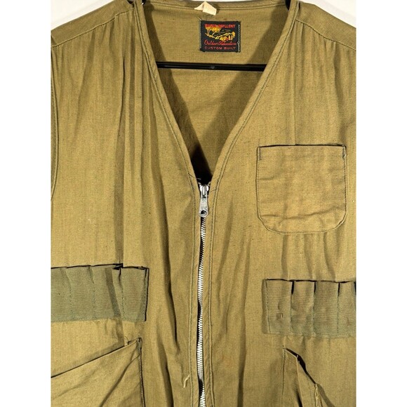 Vintage Outdoor Adventures Water Repellant Canvas Hunting Fishing Vest Men Large - Picture 4 of 9
